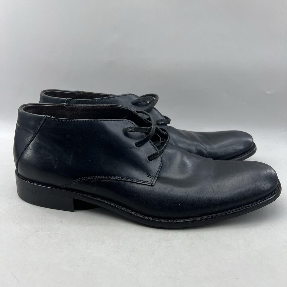 John Varvatos USA Chukka Boots Men Size 9.5 Black Leather Lace Up Comfort Shoes